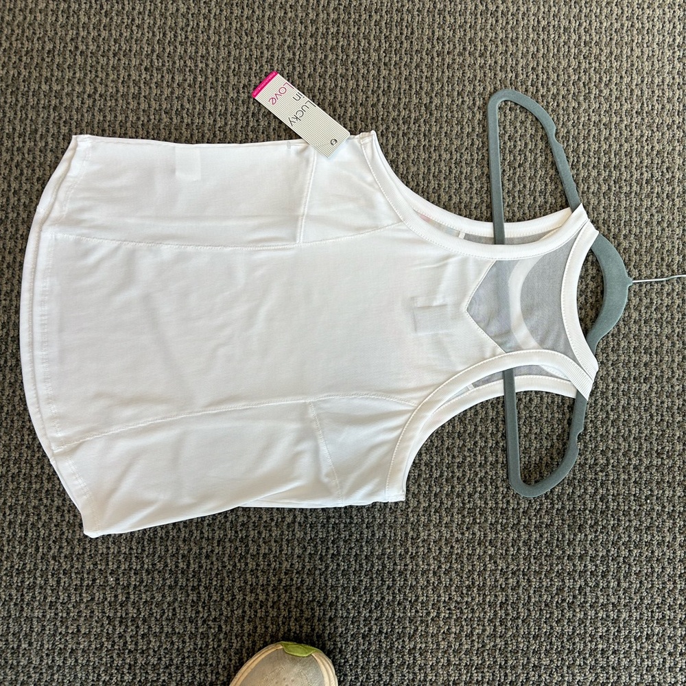 Lucky in Love tennis tank top.